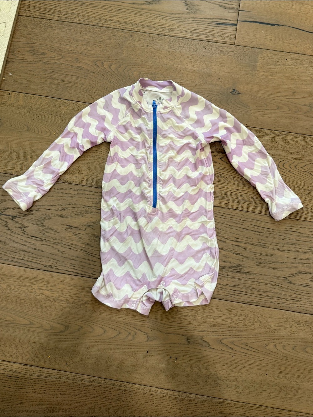 Primary Kids Wave Print Long Sleeve One Piece Swimsuit – 18–24M